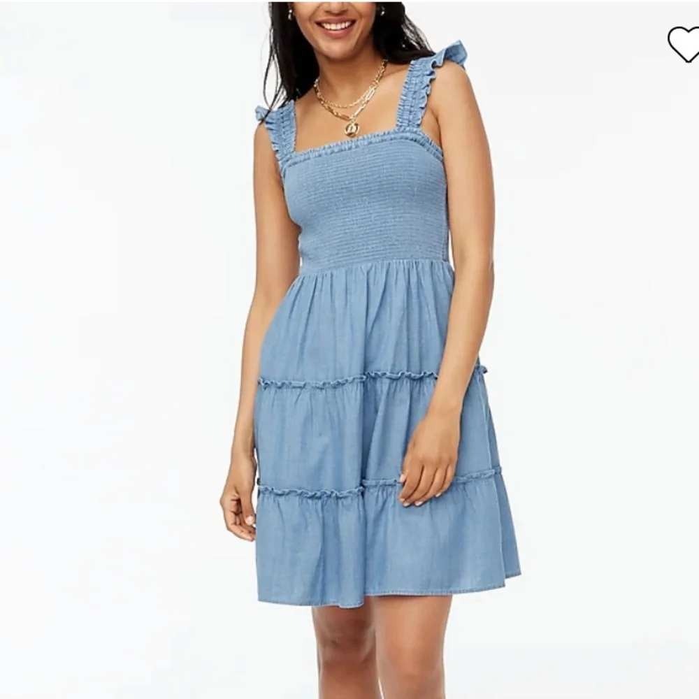 J. Crew Factory Women's Sleeveless Smocked Chambray Denim Mini Dress Size Medium
